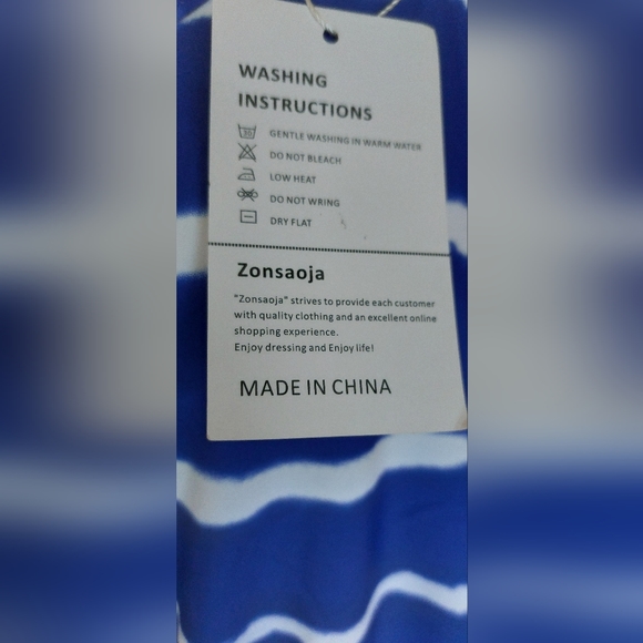 Swimwear Top Racerback Blue Stripes - Picture 4 of 4